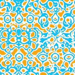 Fototapeta premium Colorful Abstract Shapes Pattern, Seamless Background, Decorative Artwork, Wallpaper Design