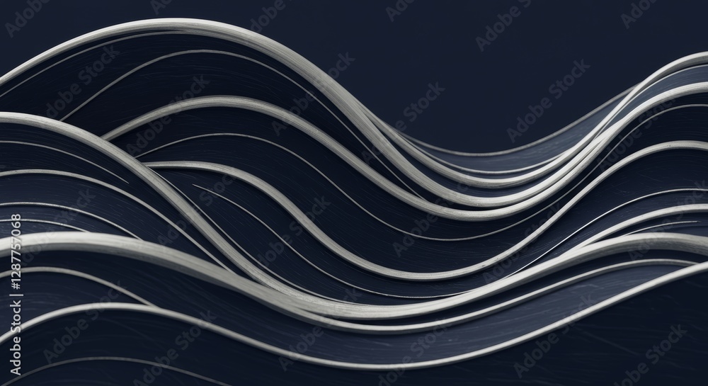 Aufkleber abstract wavy lines in monochromatic color scheme