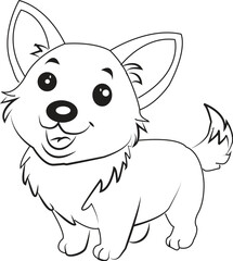 cute dog line art