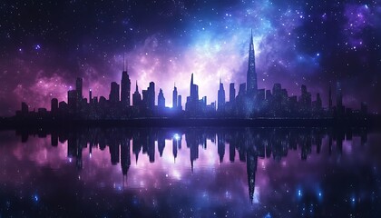 Cityscape Cosmic Reflection