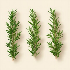 Obraz premium Fresh Rosemary sprigs, top view, food photography, culinary use