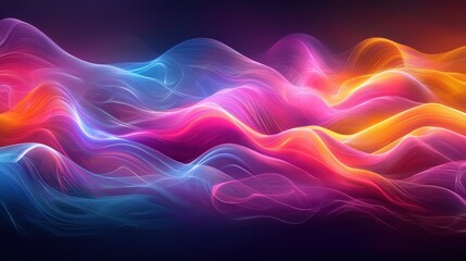 Fototapeta premium Abstract Background with Neon Organic Spectrum Effects Concept. Abstract Colorful Waves of Light Flowing in Dynamic Patterns