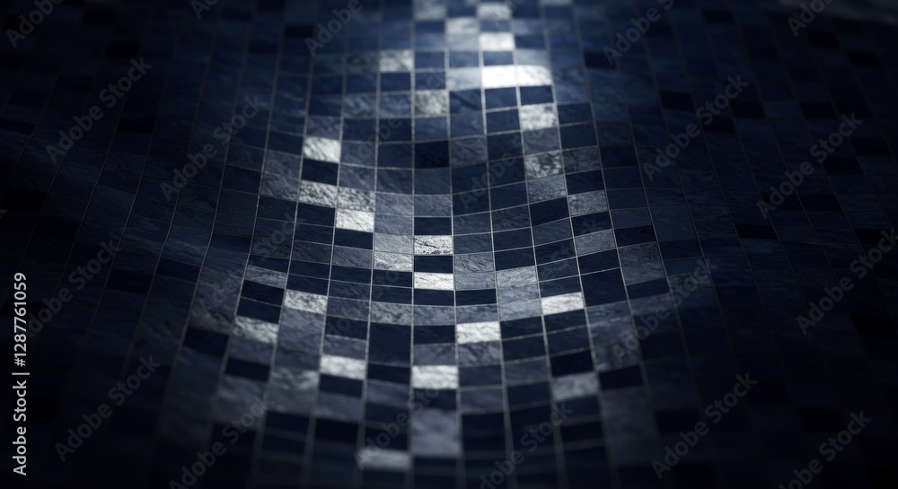 Poster abstract mosaic pattern in dark colors