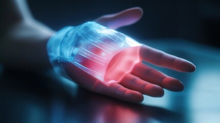 next-gen smart bandage that monitors wounds in real-time, sending health data to medical professionals for immediate action.
