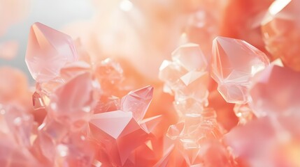 Intricate Pink Quartz Crystals Shimmering Under Soft Natural Light