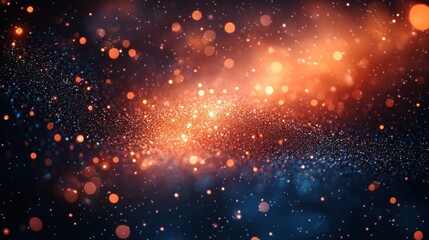 Fototapeta premium Abstract glowing particles space background