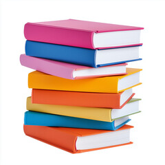 Stack of books isolated on white background, world book day, educational concept, study material.