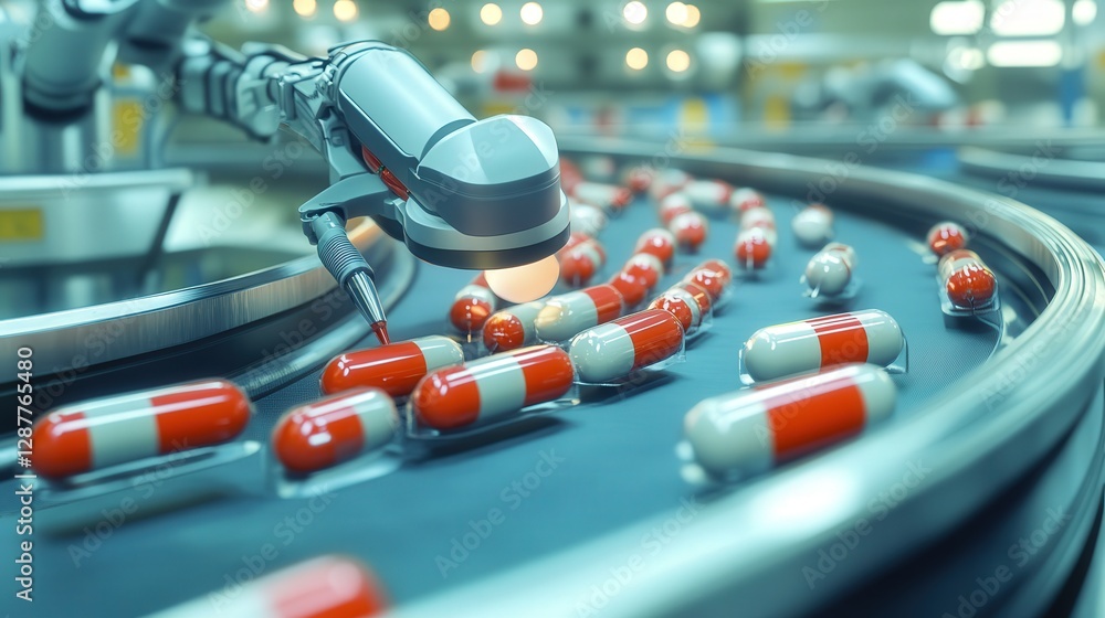Poster robot designed to handle sensitive materials, such as pharmaceutical products, while maintaining the