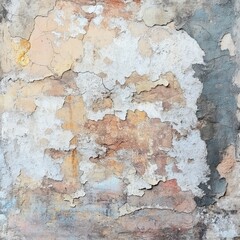 Obraz premium Distressed Wall Texture with Peeling Paint Layers in Earthy Tones for Vintage and Grunge Aesthetic Backdrop
