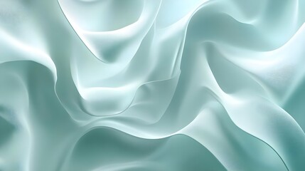 Fototapeta premium Soft Aquamarine Silk Fabric Flowing Gently in Bright Natural Light