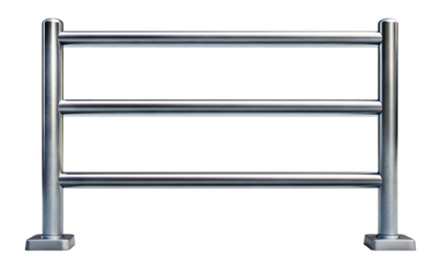 Metallic safety barrier, isolated on transparent cutout background