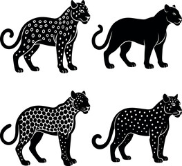 Jaguar Silhouette Vector Icon Ideal for Nature & Conservation Projects.