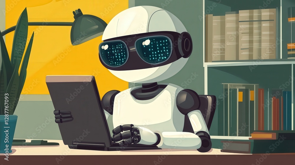 Poster robot that functions as a personal assistant, scheduling appointments, managing emails, and taking o