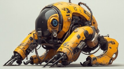 robot used in hazardous material cleanup, equipped with the technology to safely handle toxic substances without endangering human workers.