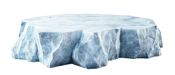 Frozen ice podium, isolated on transparent cutout background