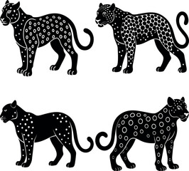 Creative Jaguar Silhouette Vector Simple & Aesthetic Design.