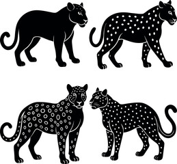 Minimalist Jaguar Silhouette Vector Clean & Bold Design.