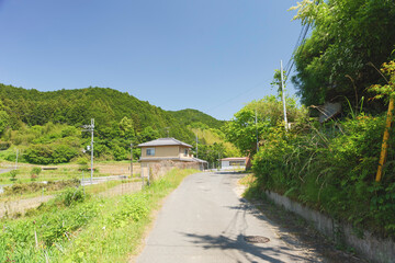 Fototapeta premium a traditional private house in a rural village deep in the mountains of Japan