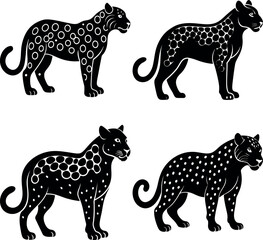 Minimalist Jaguar Silhouette Vector Clean & Bold Design.