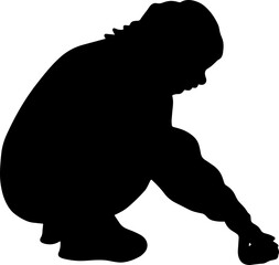 putting child kid silhouette