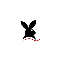 black rabbit logo and red lines