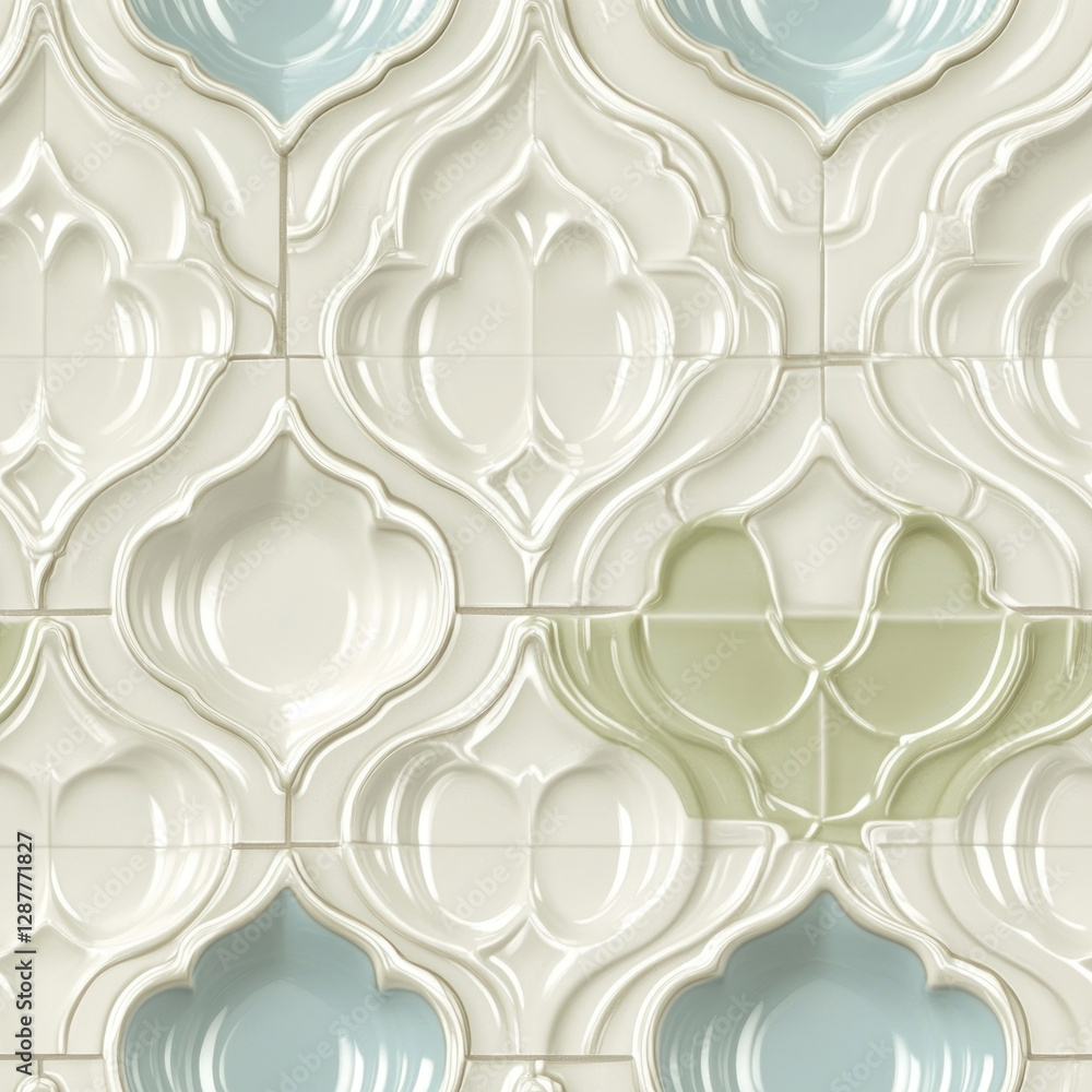 Aufkleber decorative tiles in a pattern display various colors indoors with a white background in a geometric 