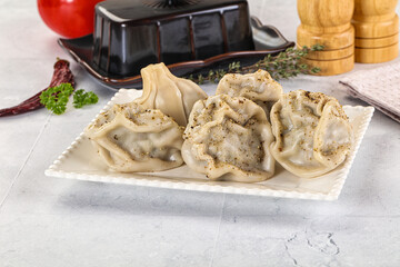Georgian stuffed meat dumplings Khinkali