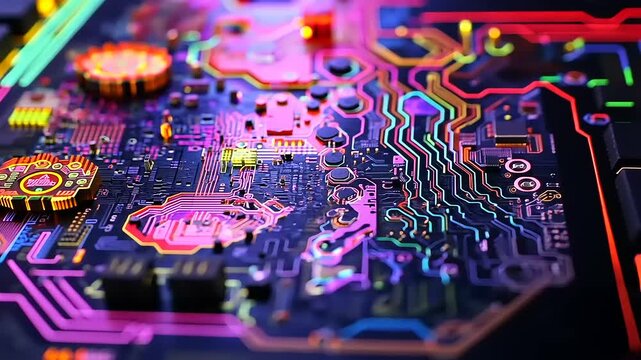 close up of computer chip