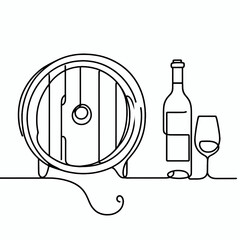 wine cellar silhouette thin lines 