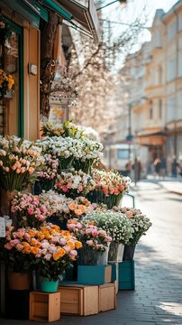 Fototapeta Parisian Floral Shopfront