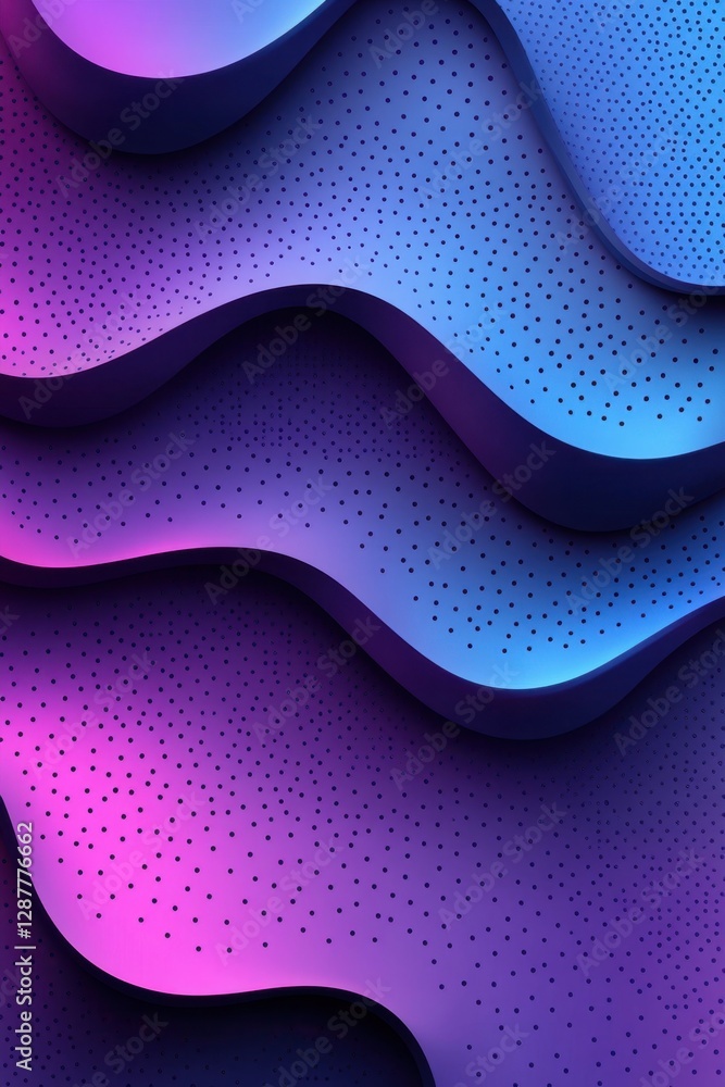 Aufkleber abstract layered wave pattern with gradient color and dot texture for modern background design