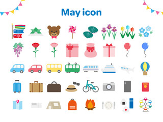 シンプルな5月のベクターアイコンセット
 may icon set