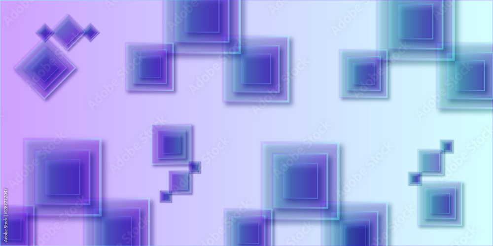Aufkleber abstract blue square background. technology futuristic digital graphic concept blue square. abstract