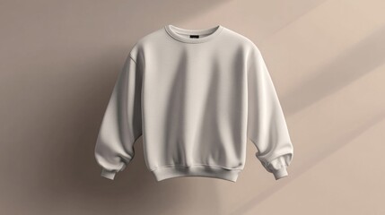 Grey Crew Neck Sweatshirt on Beige Background