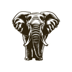 Vintage engraving woodcut elephant vector illustration art design