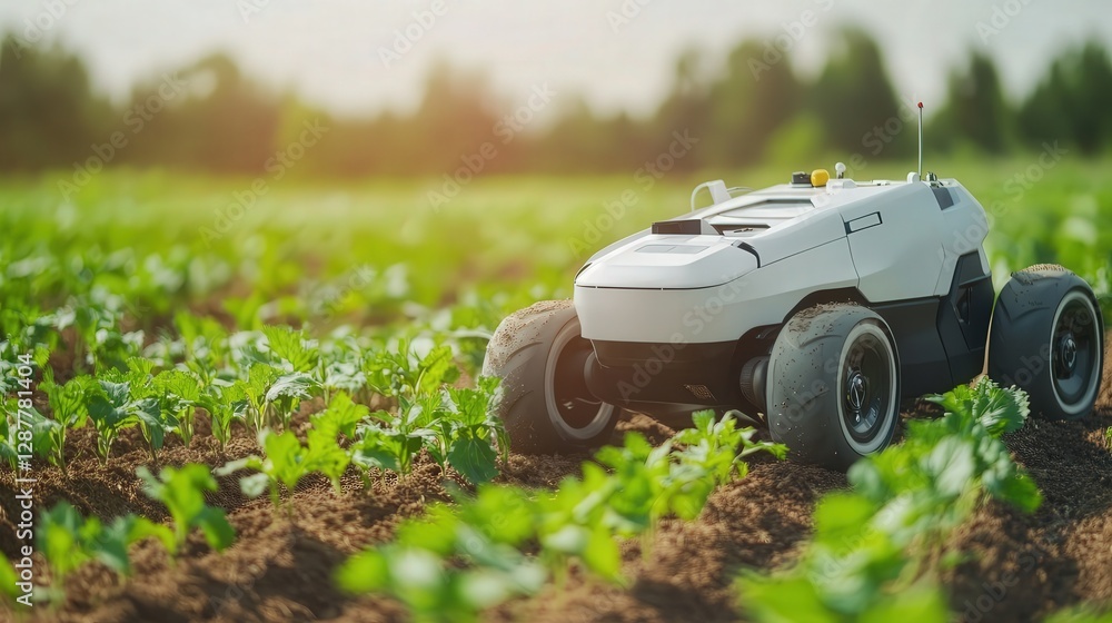 Poster autonomous farming environment where robots collaborate to optimize every stage of crop production