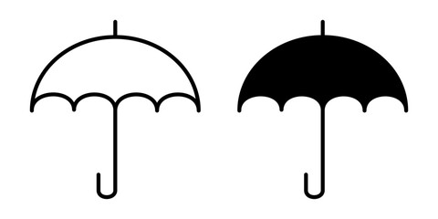 Vector illustration of Umbrella icon set isolated on transparent background