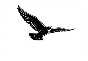 Obraz premium Graceful Black Bird Soaring High in Flight. AI Generated
