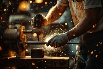 Ultra Quality Image of Close Up Man Working with Tool