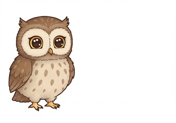 Naklejka premium Adorable Owl Softly Gazes Warm Light. AI Generated