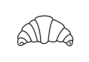 Fototapeta premium Simple Line Drawing Delicious Croissant. AI Generated
