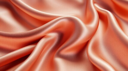 Obraz premium Peach Colored Silk Satin Fabric Draped Texture