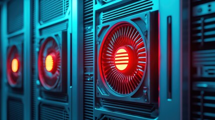 Glowing Sci-Fi Inspired Ventilation System in Futuristic Environment