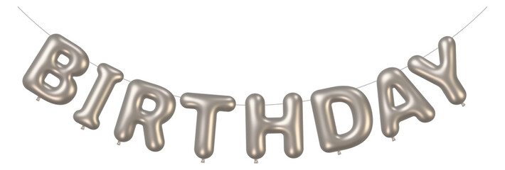 Silver Birthday Balloon Banner
