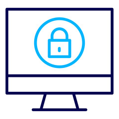 Computer Password Outline Color icon