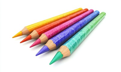Fototapeta premium Colorful pencils on white for creative projects