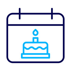 Birth day Date Outline Color icon