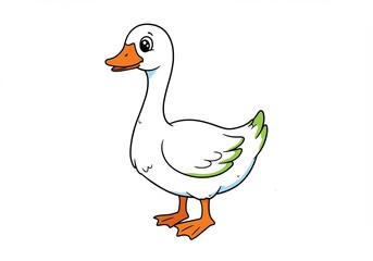 Cute Goose Cartoon Illustration Soft Colors. AI Generated