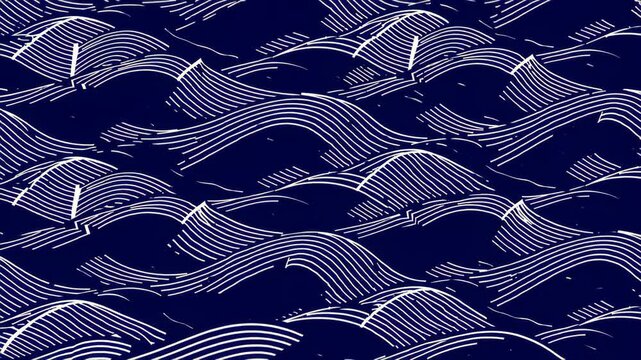 Seigaiha: Traditional Japanese Wave Pattern in Deep Blue Aesthetics