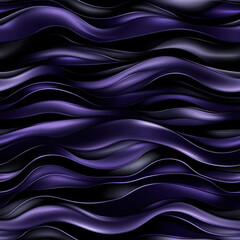 Obraz premium Flowing violet waves. Undulating ribbons in a dark abstract, creating a dynamic, textured background